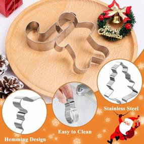 img 2 attached to MELLIEX 8-Piece Christmas Cookie Cutters Set - Large Metal Gingerbread, Christmas Tree, Santa, Snowman & Bow Tie Biscuit Molds For Baking & Party Favors.