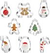 melliex 8-piece christmas cookie cutters set - large metal gingerbread, christmas tree, santa, snowman & bow tie biscuit molds for baking & party favors. logo