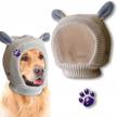 sgqcar dog ear muffs noise protection earmuffs for large dogs anxiety relief winter warm knitted hat barking beige logo