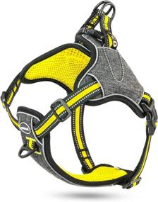 img 4 attached to 🐾 Step-in Vest Dog Harness with ID Pocket and LED Clip – Front Clip No Pull Choke Free Escape Proof Padded Breathable Reflective Halter for Small Breed – Orange Yellow – Ideal for Training, Walking, and Hiking