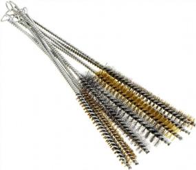 img 4 attached to 12Pcs Tube Brush Kit - Stainless Steel/Brass Wire Bottle Cleaning, 12In X 6-20Mm - YXQ
