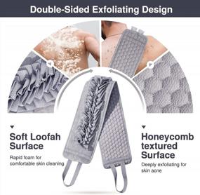 img 2 attached to Double-Sided Exfoliating Loofah Back Scrubber Set For Shower, Deep Clean And Relax Your Body With Suntee'S Body Exfoliator Bath Scrubber For Women And Men (40.5 X 5.5 Inches)