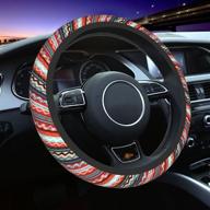 🚗 universal neoprene boho indian steering wheel cover - 15 inch car interior protection accessories for men and women - anti slip car steering wheel wrap - fits cars, trucks, and suvs логотип