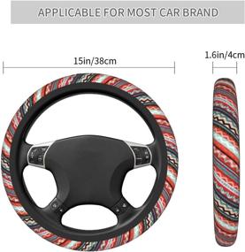 img 2 attached to 🚗 Universal Neoprene Boho Indian Steering Wheel Cover - 15 Inch Car Interior Protection Accessories for Men and Women - Anti Slip Car Steering Wheel Wrap - Fits Cars, Trucks, and SUVs