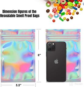img 3 attached to Resealable Mylar Ziplock Bags Holographic Storage & Organization