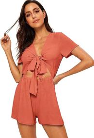 img 2 attached to 👗 SweatyRocks Women's Sleeve Romper Jumpsuit - Stylish Women's Clothing in Jumpsuits, Rompers & Overalls