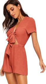 img 1 attached to 👗 SweatyRocks Women's Sleeve Romper Jumpsuit - Stylish Women's Clothing in Jumpsuits, Rompers & Overalls