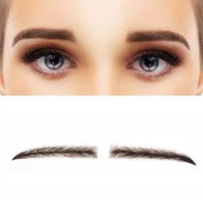 img 4 attached to Natural Looking Handmade Human Hair False Eyebrows For Women - Lace Eyebrows (KS-W731-32#)