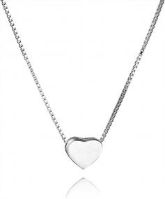 img 4 attached to Genuine 925 Sterling Silver Heart Pendant Necklace - Simple, Sweet And Stylish For Women And Teens