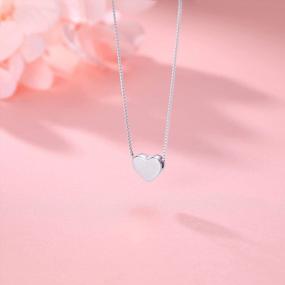 img 2 attached to Genuine 925 Sterling Silver Heart Pendant Necklace - Simple, Sweet And Stylish For Women And Teens