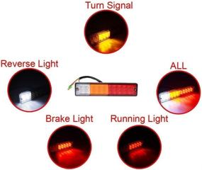 img 1 attached to 🚛 PerfecTech 20-LED Waterproof Truck Trailer Tail Light with Turn Signal, Reverse, Brake & Flash Lamp Functions - Red, Amber, White (3W, 12V) - Pack of 2