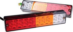 img 4 attached to 🚛 PerfecTech 20-LED Waterproof Truck Trailer Tail Light with Turn Signal, Reverse, Brake & Flash Lamp Functions - Red, Amber, White (3W, 12V) - Pack of 2