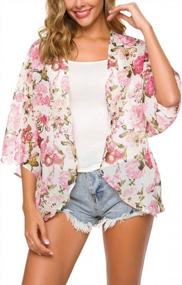 img 2 attached to Women'S Floral Kimono Cardigan Beach Cover Up Long Flowy Loose Tops