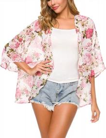 img 1 attached to Women'S Floral Kimono Cardigan Beach Cover Up Long Flowy Loose Tops