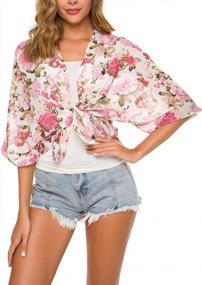 img 4 attached to Women'S Floral Kimono Cardigan Beach Cover Up Long Flowy Loose Tops