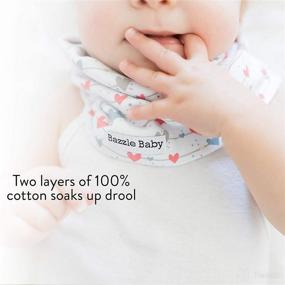 img 3 attached to 🧣 Bazzle Baby BandoBib Infinity Scarf Drool Bib - 100% Cotton, Double-Layered with Adjustable Snaps