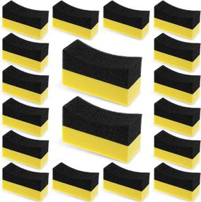 img 4 attached to 🚗 Tallew 18-Piece Tire Contour Dressing Applicator Pads - Color Polishing Sponge for Tire Shine, Car Wax & Glass Painted Steel Porcelain