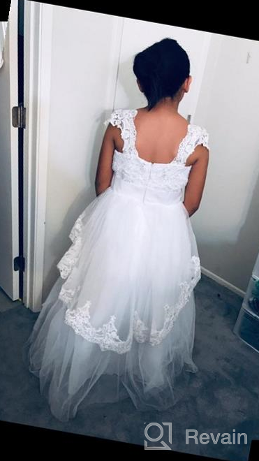 img 1 attached to Elegantly Adorned Tulle Flower Girls' Clothing with Appliques Sleeves review by Tiffany Morrison