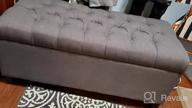 img 1 attached to Grey Tufted Ottoman Bench With Button Accents And Hinged Lid - Ideal Home Decor For Storage In Living Room And Bedroom By Homepop review by Julie Clark