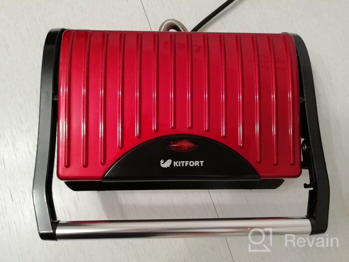 img 3 attached to Sandwich maker Kitfort KT-1609 Panini Maker, red review by Ewa Winiewska ᠌