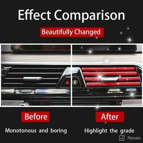 img 1 attached to LEIWOOR 10 Pcs Bling Diamond Car Interior Moulding Trim，Car Air Conditioner Vent Outlet Trim，Car Interior Decoration Seal Strip Strip Line For Women (Red)