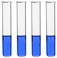 eisco labs borosilicate 3.3 glass test tubes, pack of 16, 50ml capacity with 1.2mm thick walls and beaded rims - high heat and chemical resistance, 5.9 inches tall and 1 inch diameter logo
