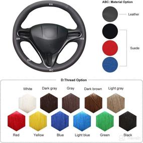 img 4 attached to 🚗 Enhance Your Honda Civic 8 Steering Wheel with MEWANT's Custom Genuine Leather Cover – 2006-2011 DIY Hand Sewing Solution