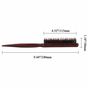 img 1 attached to Set Of 2 Anti-Static Boar Bristle Round Brushes For Professional Blow Dry Styling, Curling, And Teasing Hair With Pointed Tail Wooden Combs By Wismee