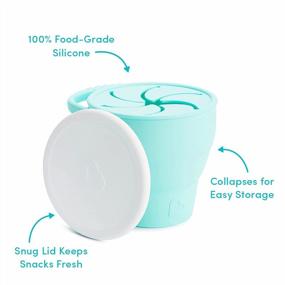 img 3 attached to Munchkin C’Est Silicone! Collapsible Snack Catcher With Lid, Mint - Toddler Food Cup