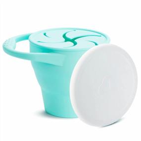img 4 attached to Munchkin C’Est Silicone! Collapsible Snack Catcher With Lid, Mint - Toddler Food Cup