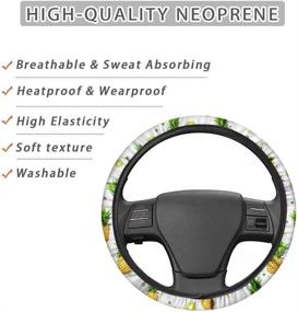 img 3 attached to FOR U DESIGNS Abstract Tie Dye Print Steering Wheel Covers For Women