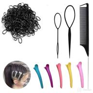 🎀 1000-piece mini soft elastic rubber bands with hair tail tools (2pcs), rattail comb (1pcs), and duckbill hair clips (5pcs) for girls, toddler, kids, and babies logo