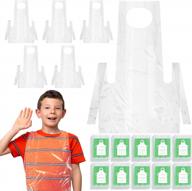 sntieecr 100 pieces disposable aprons for kids clear plastic aprons small kids art disposable smocks for painting cooking eating teaching picnic diy craft (4-10 years old) logo