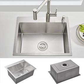 img 3 attached to Upgrade Your Kitchen With ROVOGO'S 24 X 18" Drop-In Single Bowl Sink - Premium 304 Stainless Steel With Drain Kit And 2 Holes