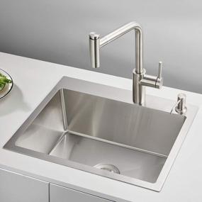img 2 attached to Upgrade Your Kitchen With ROVOGO'S 24 X 18" Drop-In Single Bowl Sink - Premium 304 Stainless Steel With Drain Kit And 2 Holes