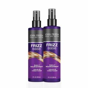 img 4 attached to Say Goodbye To Frizz With John Frieda Frizz Ease Nourishing Leave-In Conditioner And Heat Protectant - 2 Pack (8 Oz Each)