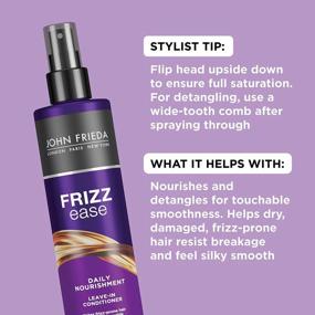 img 2 attached to Say Goodbye To Frizz With John Frieda Frizz Ease Nourishing Leave-In Conditioner And Heat Protectant - 2 Pack (8 Oz Each)