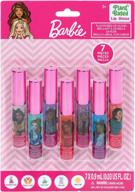 get sparkly with barbie: 7 piece lip gloss set for girls - perfect for sleepovers and parties! logo