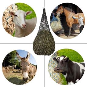 img 3 attached to 🐴 B BLOOMOAK 40" Slow Feeder Hay Bag Equestrian Feeding Supplies (Black 4" Hole) (1 pcs) - Horse Hay Net