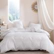 queen white comforter set by clothknow - tufted jacquard boho farmhouse bed bedding for women & men logo