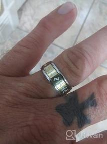 img 6 attached to 🔨 Норвежские викингские кольца из нержавеющей стали - настраиваемое кольцо для мужчин и женщин, идеально подходит для облегчения тревоги - FaithHeart