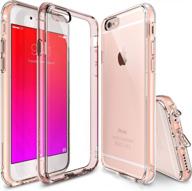 rose gold ringke fusion case for iphone 6s plus: clear pc back with tpu bumper, drop protection, shock absorption technology, attached dust cap, compatible with iphone 6 plus logo