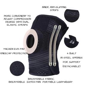 img 3 attached to Thx4COPPER Ultra-Thin Knee Brace Support Sleeve, Open Patella Gel Protector, Compression Wrap, Side Stabilizers, Best For MCL, ACL, Injuries, Meniscus Tear, Arthritis, Tendonitis, Joint Pain Relief