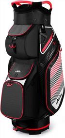 img 4 attached to Ultimate Golfing Convenience: Lightweight 14 Divider Golf Cart Bag With Cooler Pouch, Dust Cover & Backpack Strap!