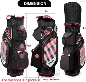 img 2 attached to Ultimate Golfing Convenience: Lightweight 14 Divider Golf Cart Bag With Cooler Pouch, Dust Cover & Backpack Strap!