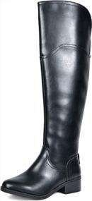 img 4 attached to Stylish And Comfortable TOETOS Women'S Hope Black Over The Knee Riding Boots - Size 8 M US