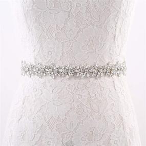 img 1 attached to Handmade Crystal Rhinestone Wedding Silver Burgundy Women's Accessories : Belts