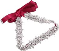 handmade crystal rhinestone wedding silver burgundy women's accessories : belts logo