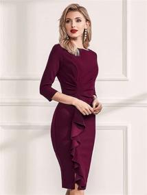 img 1 attached to AISIZE Sleeve Ruched Elegant Business Women's Clothing ~ Dresses