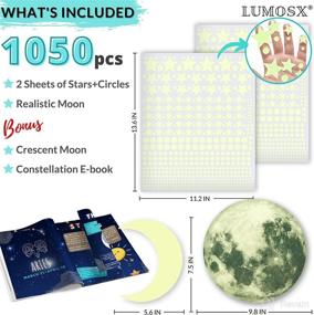 img 2 attached to 🌟 LUMOSX Glow in the Dark Stars - 1050pcs: Constellation E-Book and Moons Included!